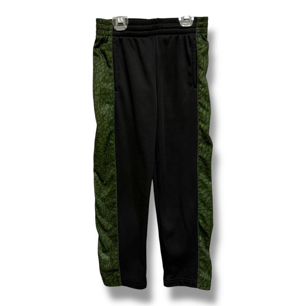 Jordan Boys‎ Therma Fit Track Pants Black Green Print Size 6-7 Years
